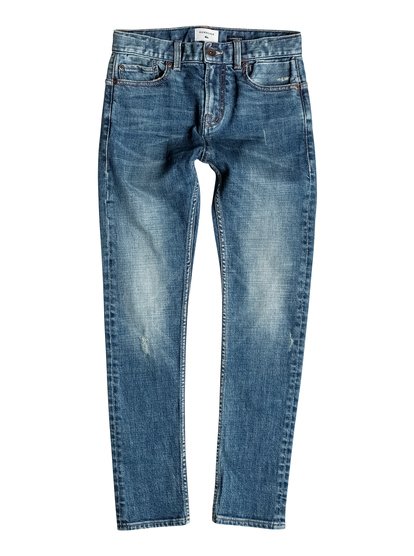 quiksilver, Облегающие джинсы Low Bridge Blue Damaged, BLUE DAMAGED (bjnw) Low Bridge Blue Damaged - Skinny Fit Jeans EQBDP03096