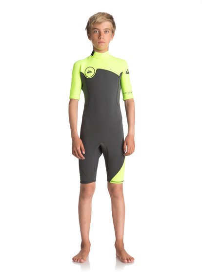 quiksilver, Гидрокостюм с молнией на спине 2mm Syncro Series, JET BLACK/ SAFETY YELLOW/ GUN (xkgk) 2/2 SYNCRO SERI BOY BZ SS SP F EQBW503004