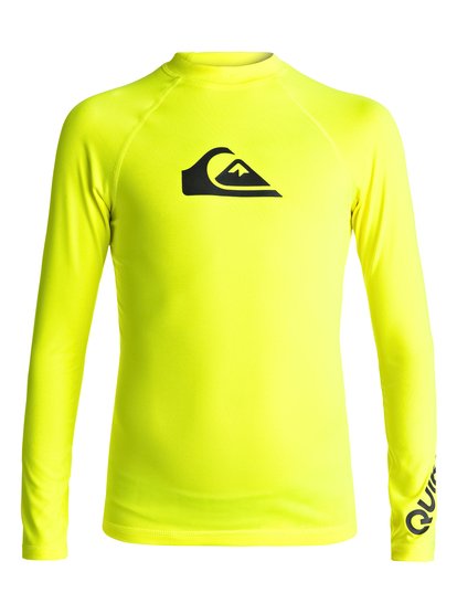 quiksilver, Гидрофутболка с длинным рукавом для мальчиков All Time, SAFETY YELLOW (yhj0) All Time - Long Sleeve Rash Vest EQBWR03007