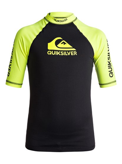 quiksilver, Гидрофутболка с коротким рукавом On Tour UPF 50, SAFETY YELLOW/ BLACK (xggk) ON TOUR BOYS SS EQBWR03039