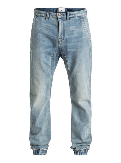 quiksilver, Прямые спортивные джинсовые штаны Fonic Fix New Blur, BLUR (bptw) Fonic Fix New Blur - Straight Fit Denim Joggers EQYDP03305