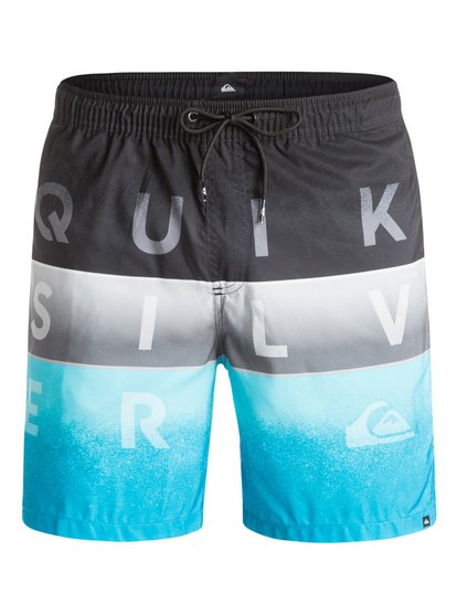quiksilver, Men's Word Blocked 17" Volley Boardshorts, WORD BLOCK BLACK (kvj6) Word Blocked 17" - Swim Shorts EQYJV03054