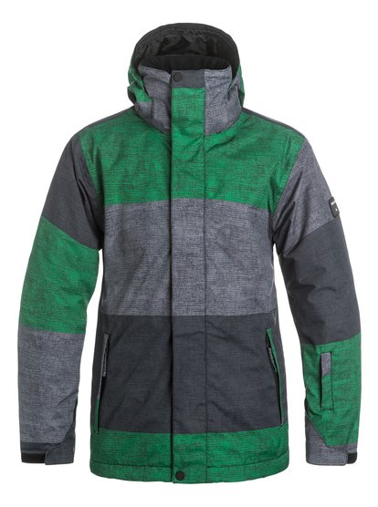 quiksilver, Сноубордическая куртка Mission Printed, S STRIPE JOLLY GREEN (gzd3) Mission Printed - Snow Jacket EQYTJ03069