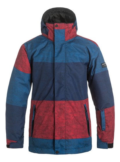 quiksilver, Сноубордическая куртка Mission Printed, S STRIPE RACING RED (rqr3) Mission Printed - Snow Jacket EQYTJ03069