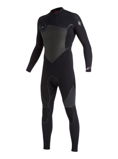 quiksilver, Длинный мужской гидрокостюм (фулсьют) на спинной молнии Syncro 4/3mm, BLACK (kvj0) Syncro Plus 4/3mm Back Zip Full Wetsuit EQYW103022