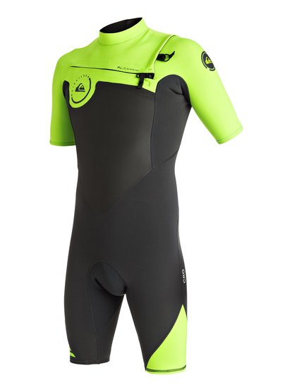 quiksilver, Короткий мужской гидрокостюм с нагрудной молнией Syncro 2/2mm, SAFTEY YELLOW (ggp0) Syncro 2/2mm - Chest Zip Springsuit EQYW503001