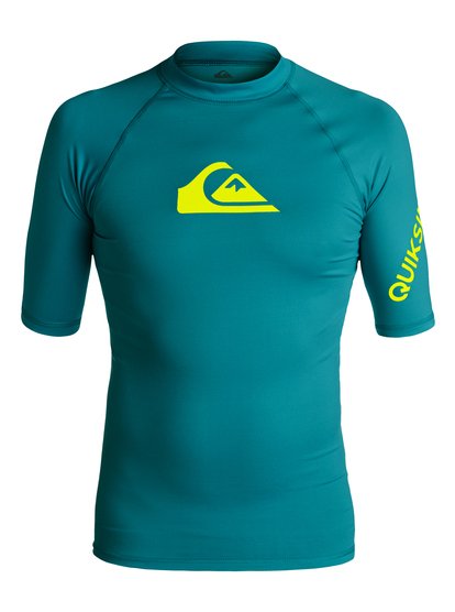 quiksilver, Мужская гидромайка с коротким рукавом All Time, MOROCCO BLUE (bsg0) All Time - Short Sleeve Rash Vest EQYWR03033