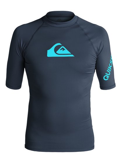 quiksilver, Мужская гидромайка с коротким рукавом All Time, NAVY/ BLUE DANUBE (xbbb) All Time - Short Sleeve Rash Vest EQYWR03033