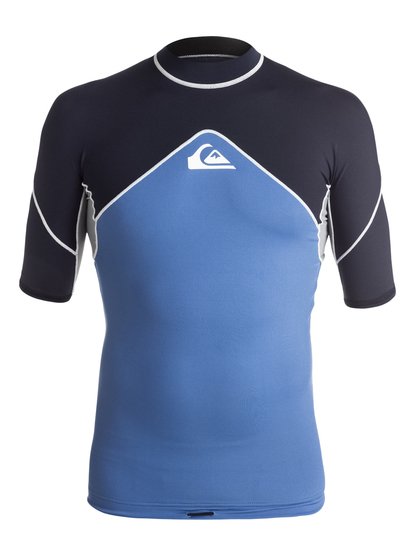 quiksilver, Лайкра с коротким рукавом Tropix, NAVY BLAZER/STEEPLE GREY/STAR (xbsb) Tropix - Short Sleeve Rash Vest EQYWR03043
