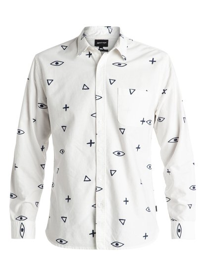 quiksilver, Рубашка Eye For An Eye Flannel с длинным рукавом, SNOW WHITE (wbk0) Eye For An Eye Flannel - Long Sleeve Shirt EQYWT03355