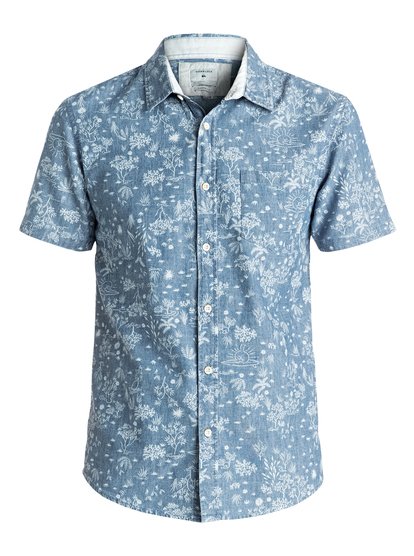 quiksilver, Рубашка с коротким рукавом Bloom Field Diver, INDIGO PYRAMID (bnd6) Bloom Field Diver - Short Sleeve Shirt EQYWT03443