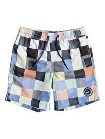 quiksilver, Пляжные шорты Resin Check 15", WHITE (wbb6) RESIN CHECK VOLLEY YOUTH 15 EQBJV03139