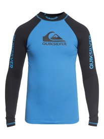 quiksilver, Гидрофутболка с длинным рукавом On Tours UPF 50, BRILLIANT BLUE/ BLACK (xbbk) ON TOUR BOYS LS EQBWR03040