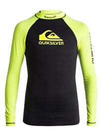quiksilver, Гидрофутболка с длинным рукавом On Tours UPF 50, SAFETY YELLOW/ BLACK (xggk) ON TOUR BOYS LS EQBWR03040