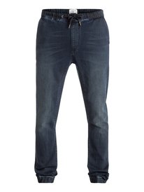 quiksilver, Узкие спортивные джинсовые штаны Fonic Blue Black, BLUE BLACK (byjw) Fonic Blue Black - Slim Fit Denim Joggers EQYDP03296