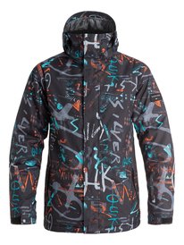 quiksilver, Сноубордическая куртка Mission Printed, HIELINE BLUE (bgz7) Mission Printed - Snow Jacket EQYTJ03069