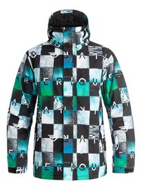 quiksilver, Сноубордическая куртка Mission Printed, CHAKALAPAKI BLUEFISH&ANDEAN (bgz9) Mission Printed - Snow Jacket EQYTJ03069
