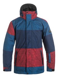 quiksilver, Сноубордическая куртка Mission Printed, S STRIPE RACING RED (rqr3) Mission Printed - Snow Jacket EQYTJ03069