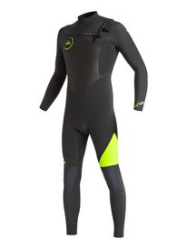 quiksilver, Длинный гидрокостюм (фулсьют) с нагрудной молнией Syncro 3/2mm, GRAPHITE/ F. LEMON (xkkg) Syncro Plus 3/2mm Chest Zip Full Wetsuit EQYW103023