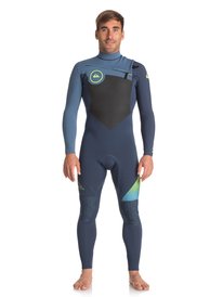 quiksilver, Гидрокостюм с молнией на груди 4/3mm Highline Plus, SLATE/ PEWTER/ SAFETY YELLOW (xkbg) 4/3 HIGHLINE+ CZ HYD EQYW103047
