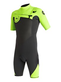 quiksilver, Короткий мужской гидрокостюм с нагрудной молнией Syncro 2/2mm, SAFTEY YELLOW (ggp0) Syncro 2/2mm - Chest Zip Springsuit EQYW503001