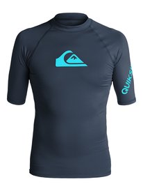 quiksilver, Мужская гидромайка с коротким рукавом All Time, NAVY/ BLUE DANUBE (xbbb) All Time - Short Sleeve Rash Vest EQYWR03033
