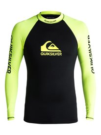 quiksilver, Гидрофутболка с длинным рукавом On Tour UPF 50, SAFETY YELLOW/ BLACK (xggk) ON TOUR LS EQYWR03076