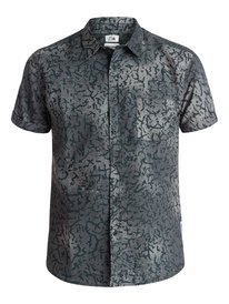 quiksilver, Cracked Shirt Short Sleeve Shirt, CRACKED ANTHRACITE (kvj6) Cracked Shirt - Short Sleeve Shirt EQYWT03300