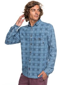 quiksilver, Рубашка с длинным рукавом Full Rail Indigo, BLUE USED FULL RAIL (byl6) FULL RAIL INDIGO EQYWT03651