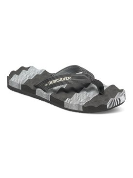 quiksilver, Boy's 8-16 Massage Sandals, BLACK/WHITE/BLACK (xkwk) Massage - Flip-Flops AQBL100006