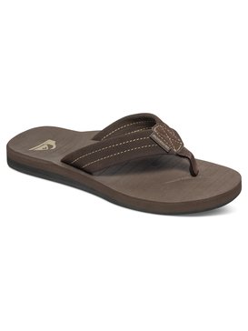 quiksilver, Boy's 8-16 Carver Suede Sandals, DEMITASSE - SOLID (ctk0) CARVER SUEDE YOUTH AQBL100007