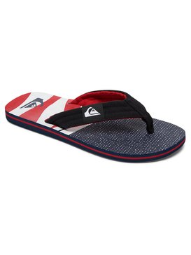 quiksilver, Boy's 8-16 Molokai Layback Sandals, WHITE/BLUE/RED (xwbr) Molokai Layback - Sandals AQBL100182