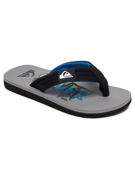 quiksilver, Boys 8 -16 Molokai Layback Sandals, BLACK/BLUE/GREY (xkbs) Molokai Layback - Sandals AQBL100261