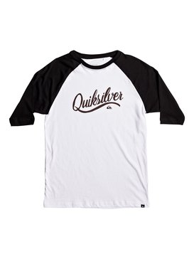 quiksilver, Boy's 8-16 Sea Scroll Raglan 3/4 Sleeve Tee, WHITE (wbb0) SEA SCROLL RAGLAN YOUTH BRV AQBZT03259