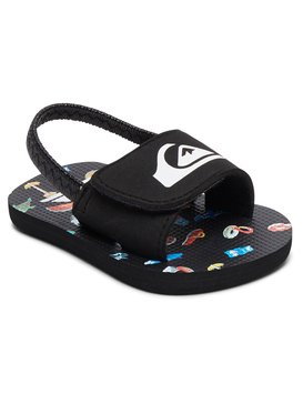 quiksilver, Baby Molokai Layback Slider Sandals, BLACK/BLACK/WHITE (xkkw) Molokai Layback - Slider Sandals AQIL100006