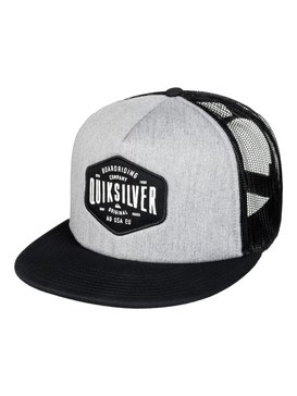 quiksilver, Men's Brain Gainer Trucker Hat, MEDIUM GREY HEATHER (kpwh) BRAIN GAINER AQYHA03930