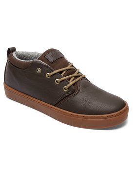 quiksilver, Griffin - Baskets imitation cuir basses, BROWN/BROWN/BROWN (xccc) Griffin - Mid-Top Shoes AQYS100020