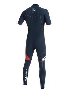 quiksilver, AG47 Zipperless 2/2mm - Combinaison manches courtes, INK BLUE/ ORANGE (xkkn) AG47 Zipperless 2/2mm - Short Sleeve Wetsuit AQYW303008