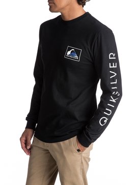 quiksilver, Men's Hold Down Long Sleeve Tee, BLACK (kvj0) HOLD DOWN L/S MU1 AQYZT05020