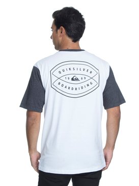 quiksilver, Camiseta Masculina Manga Curta Estampa Frente e Costas Quiksilver, WHITE (wht) QK CAM BAS M/C HOT SPOT BR61114287