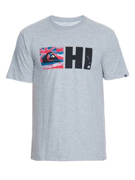 quiksilver, Camiseta Masculina Manga Curta Estampa Frontal Quiksilver, MESCLA PRETO* (msc) QK CAM BAS M/C FLAG HAWAII BR61114312