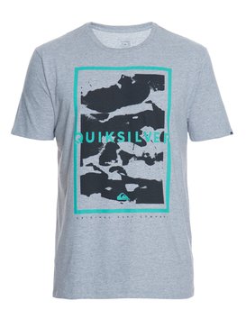quiksilver, Camiseta Masculina Manga Curta Estampa Frontal Quiksilver, MESCLA GRAFITE C/ MANGA PRETA* (mes) QK CAM BAS M/C SURF COMPANY BR61114330