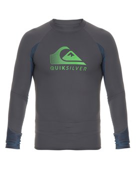 quiksilver, Lycra Masculina Manga Longa Estampa Frontal Quiksilver, GUNSMOKE* (gun) QK RASHGUARD M/L PARADISE BR61211030