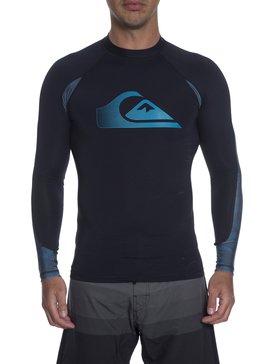 quiksilver, Lycra Masculina Manga Longa Estampa Frontal Quiksilver, BLACK* (blk) QK RASHGUARD M/L PARADISE BR61211030