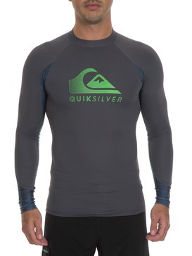 quiksilver, Lycra Masculina Manga Longa Estampa Frontal Quiksilver, GUNSMOKE* (gun) QK RASHGUARD M/L PARADISE BR61211030