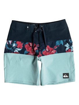 quiksilver, Panel Blocked Vee 16" - Board Shorts, STONE BLUE (bhy6) Panel Blocked Vee 16" - Board Shorts EQBBS03128
