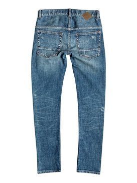 quiksilver, Low Bridge Blue Damaged - Jeans con vestibilità skinny, BLUE DAMAGED (bjnw) Low Bridge Blue Damaged - Skinny Fit Jeans EQBDP03096