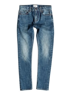 quiksilver, Low Bridge Blue Damaged - Jeans con vestibilità skinny, BLUE DAMAGED (bjnw) Low Bridge Blue Damaged - Skinny Fit Jeans EQBDP03096