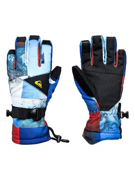 quiksilver, Mission - Gants de snowboard/ski, BLUE RED ICEY CHECK (nms6) Mission - Snowboard/Ski Gloves EQBHN03012