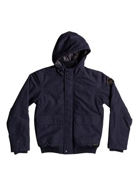 quiksilver, Brooks Island DWR - Bomber idrorepellente con cappuccio, NAVY BLAZER (byj0) Brooks Island DWR - Water-Repellent Hooded Bomber Jacket EQBJK03125